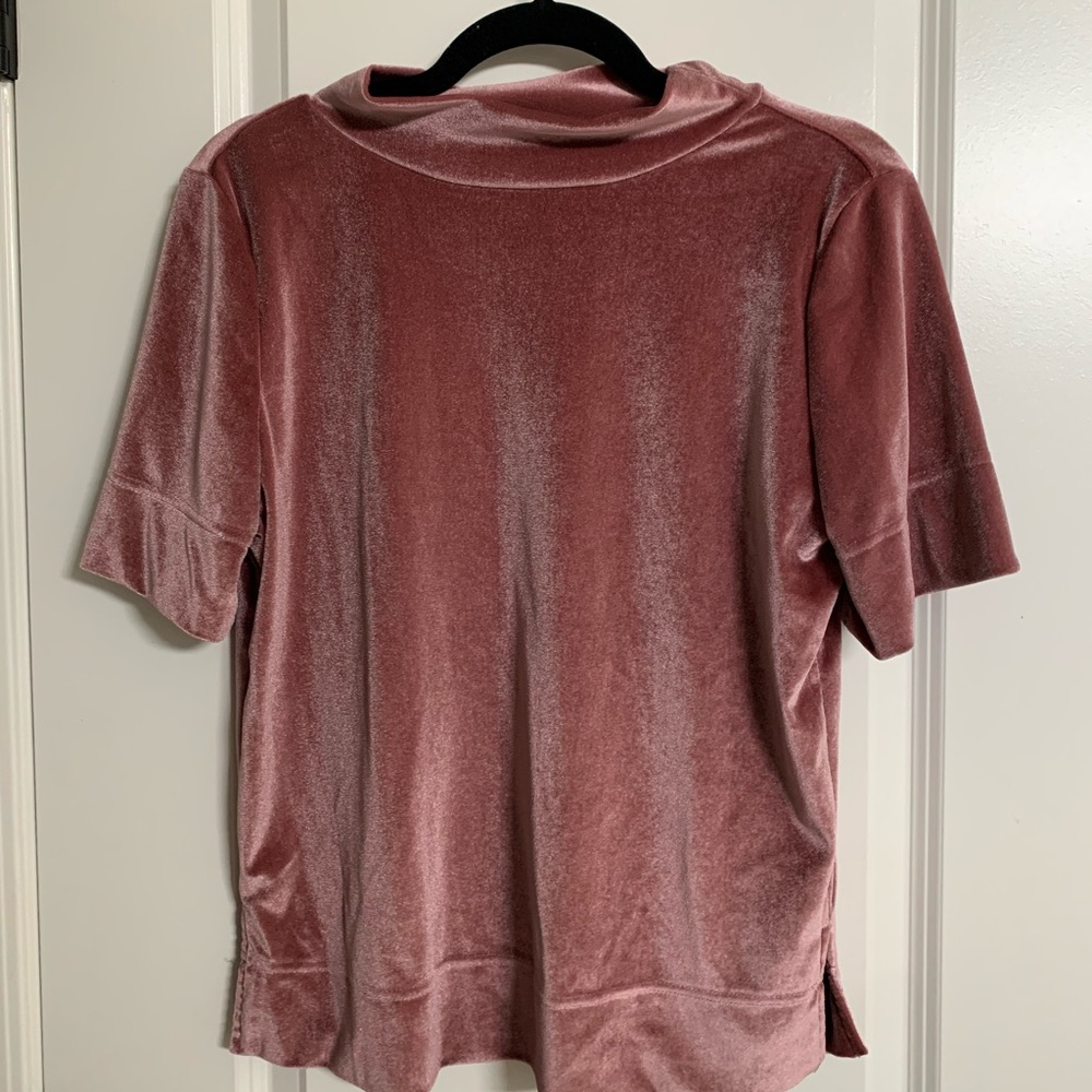 Anthropologie Velvet Top in Dusty Rose Pink